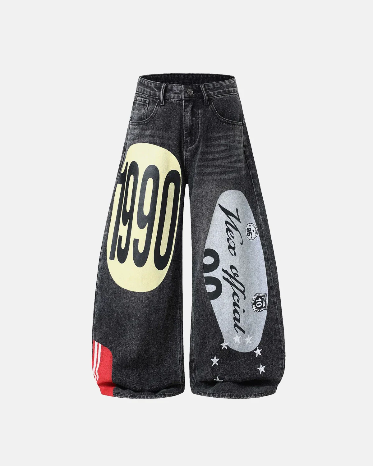 1990 Graphic Print Barrel Jeans | Inflation Streetwear