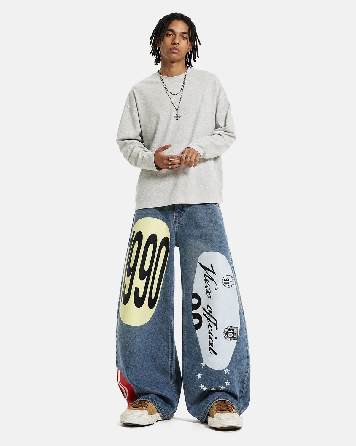 1990 Graphic Print Barrel Jeans | Inflation Streetwear - Image 4