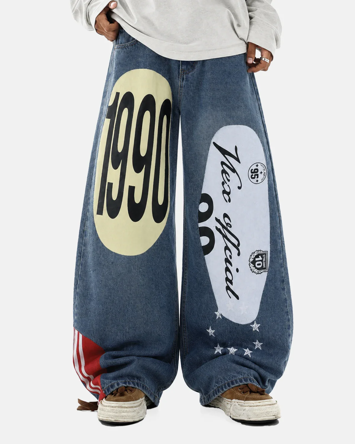 1990 Graphic Print Barrel Jeans | Inflation Streetwear - Image 5