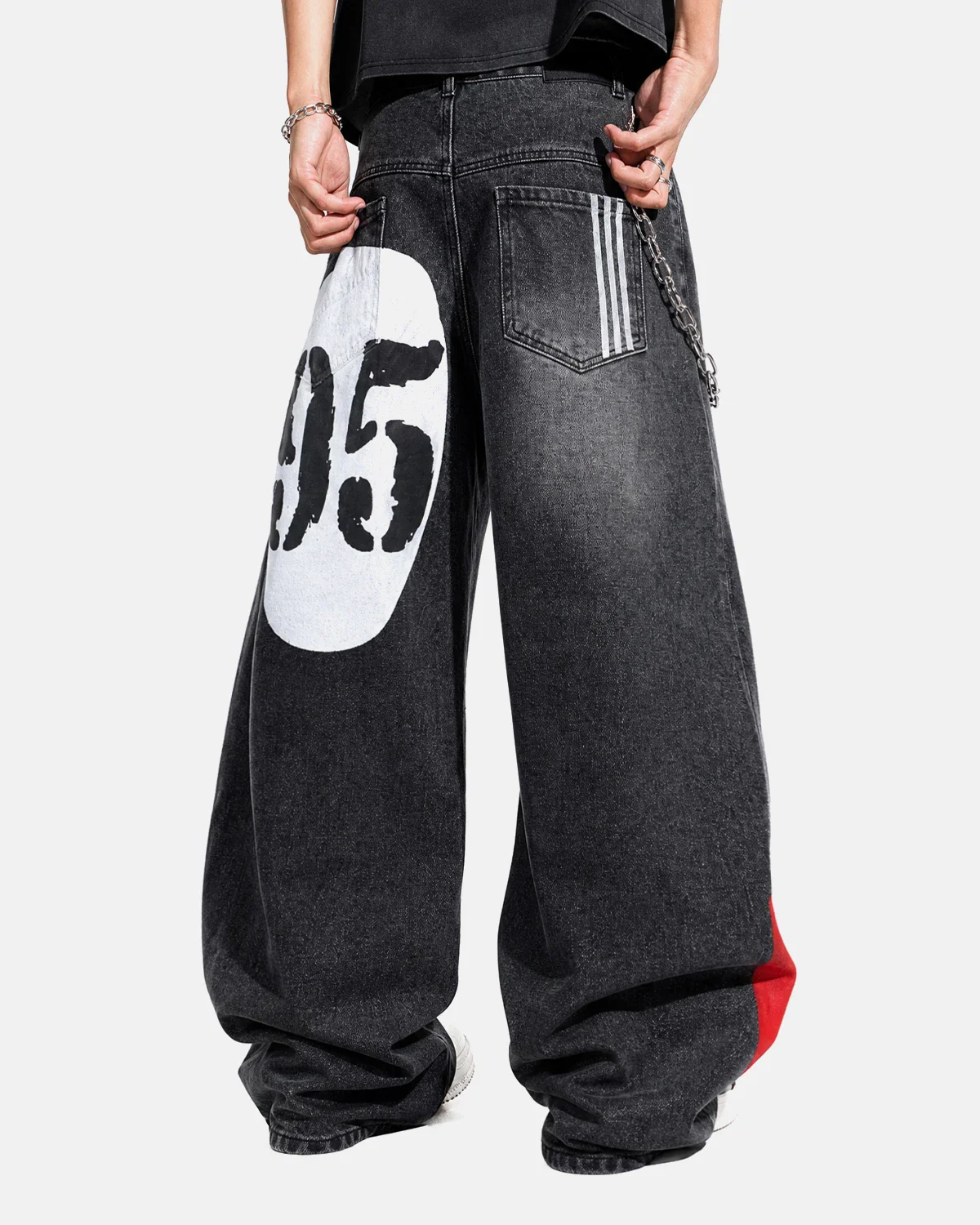 1990 Graphic Print Barrel Jeans | Inflation Streetwear - Image 8