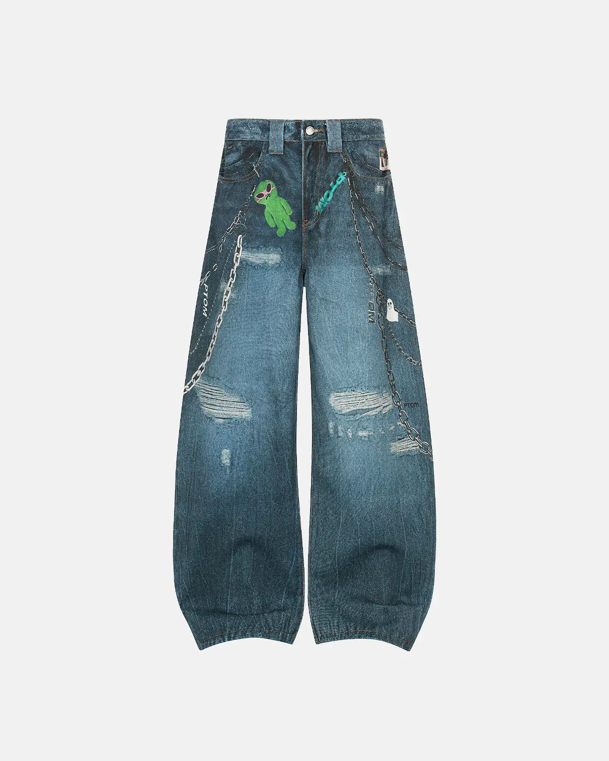 3D Print Chain Barrel Jeans | Inflation Streetwear - Image 3