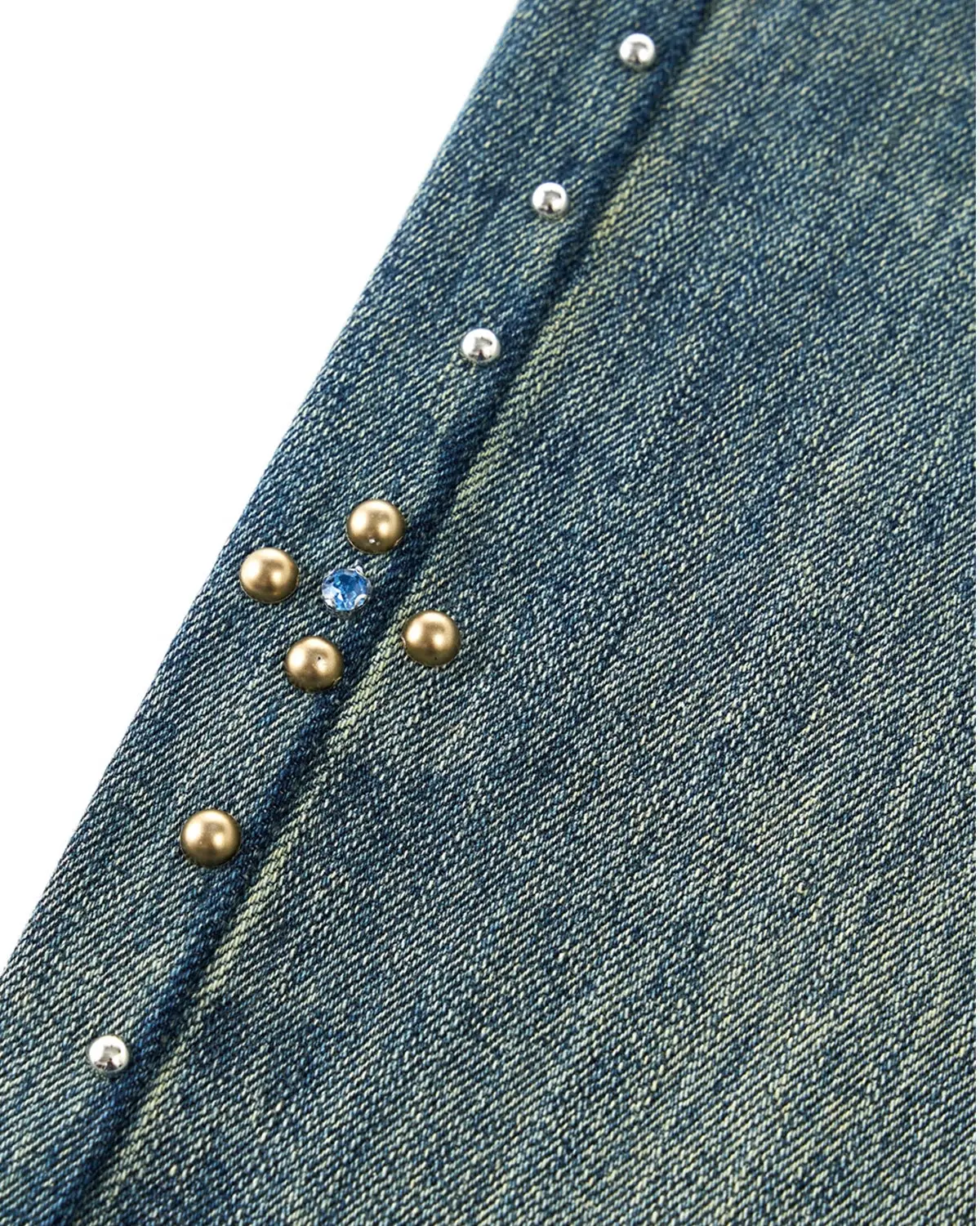 Acid Wash Beaded Studded Flared Baggy Jeans | Inflation Streetwear - Image 9