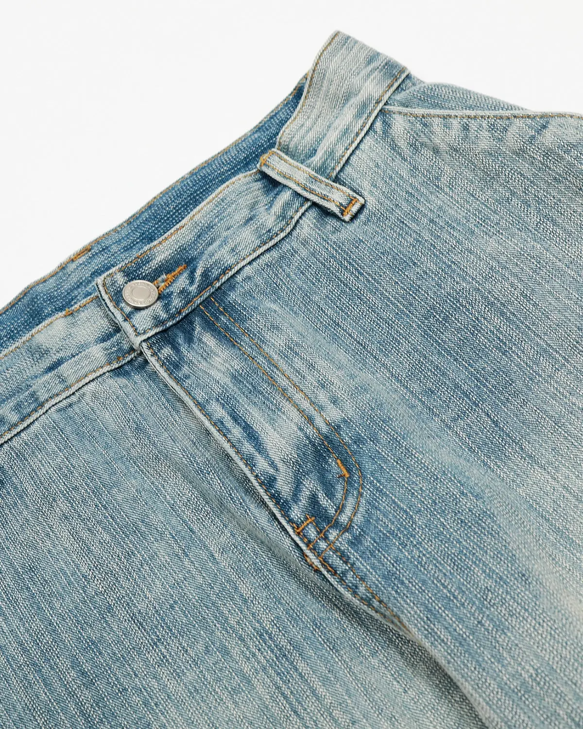 Stitching Bamboo Weave Baggy Jeans | Inflation Streetwear - Image 5