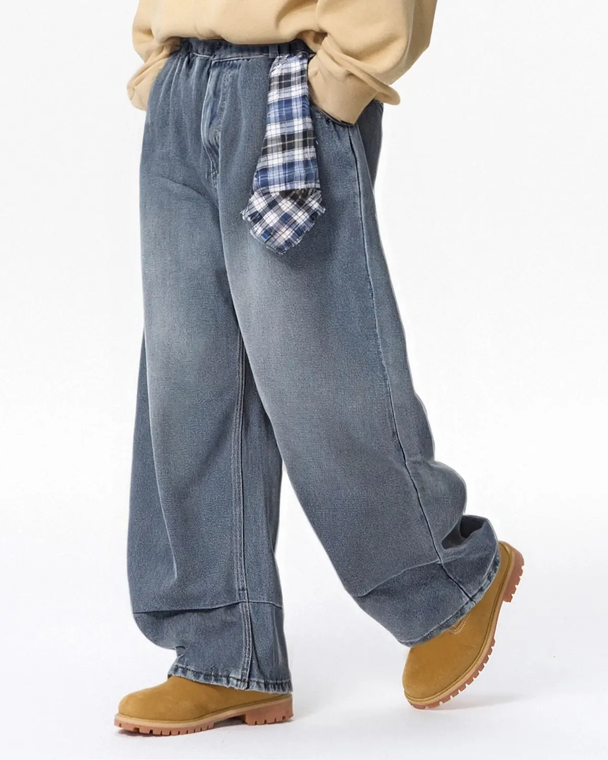 Acid Wash Detachable Bandana Baggy Jeans | Inflation Streetwear - Image 3