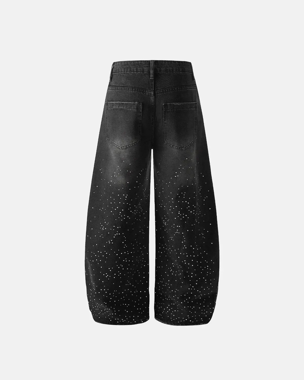 Acid Wash Rhinestone Baggy Jeans | Inflation Streetwear - Image 5