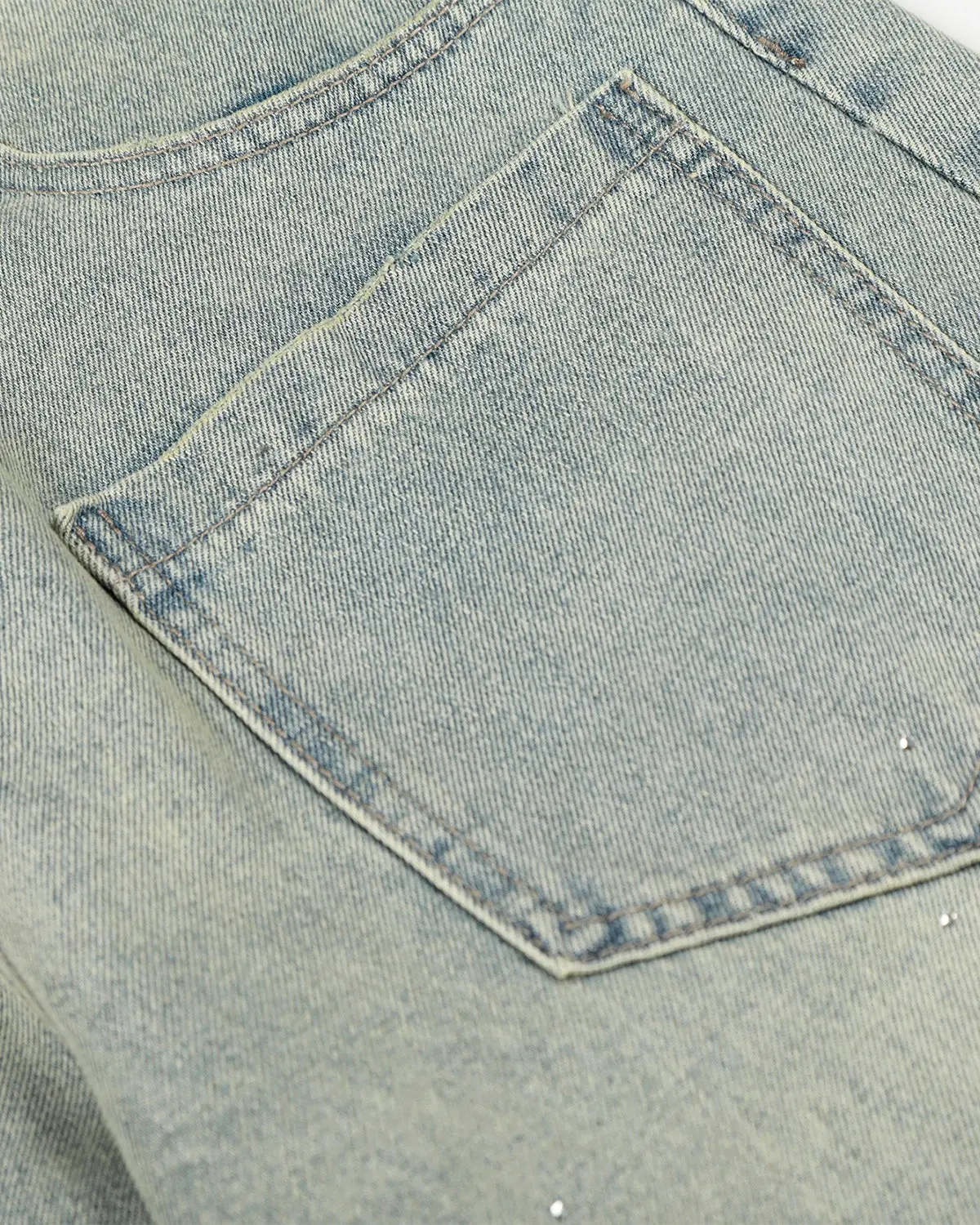 Acid Wash Rhinestone Baggy Jeans | Inflation Streetwear - Image 9
