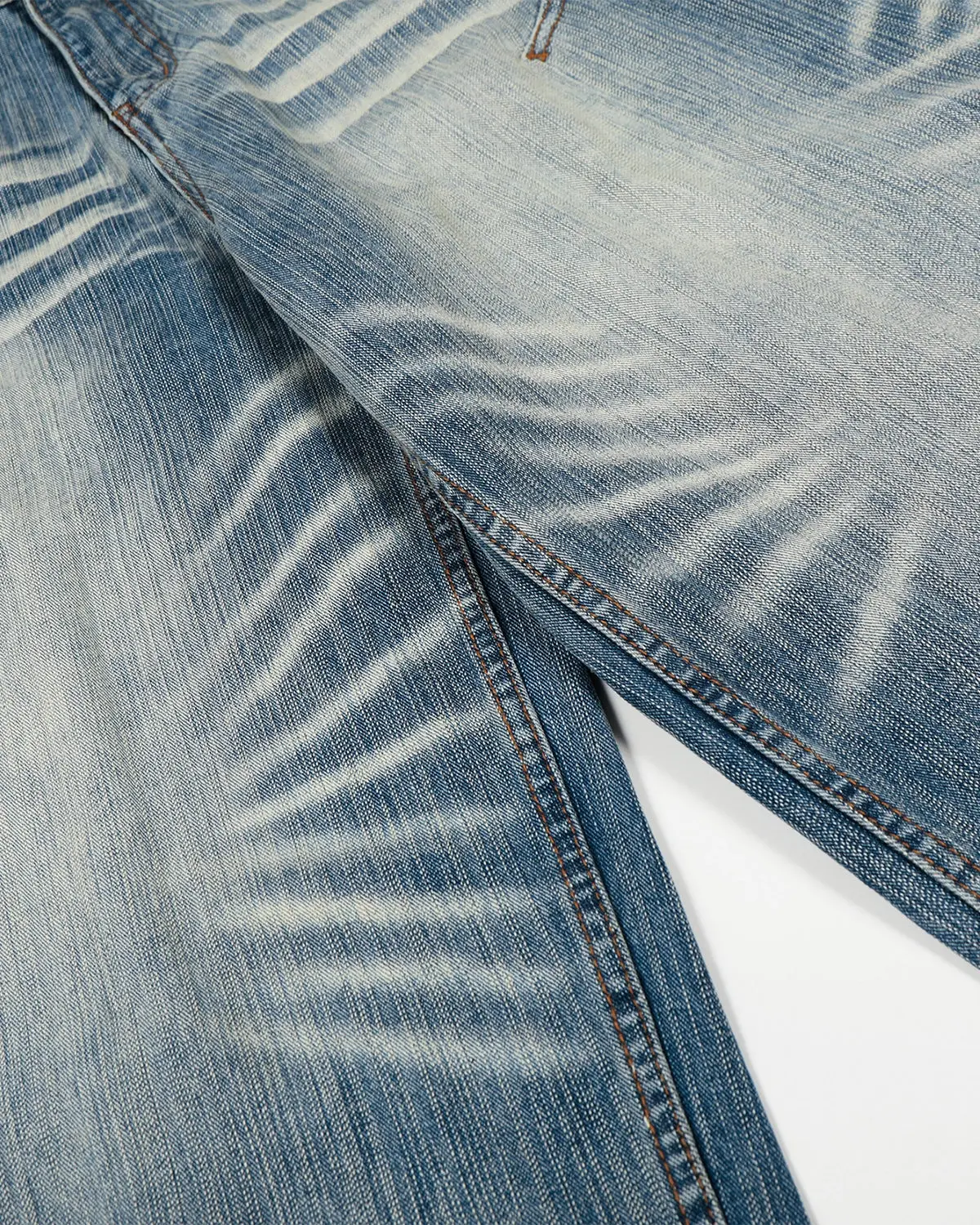 Acid Wash Whisker Bamboo Weave Jeans | Inflation Streetwear - Image 5