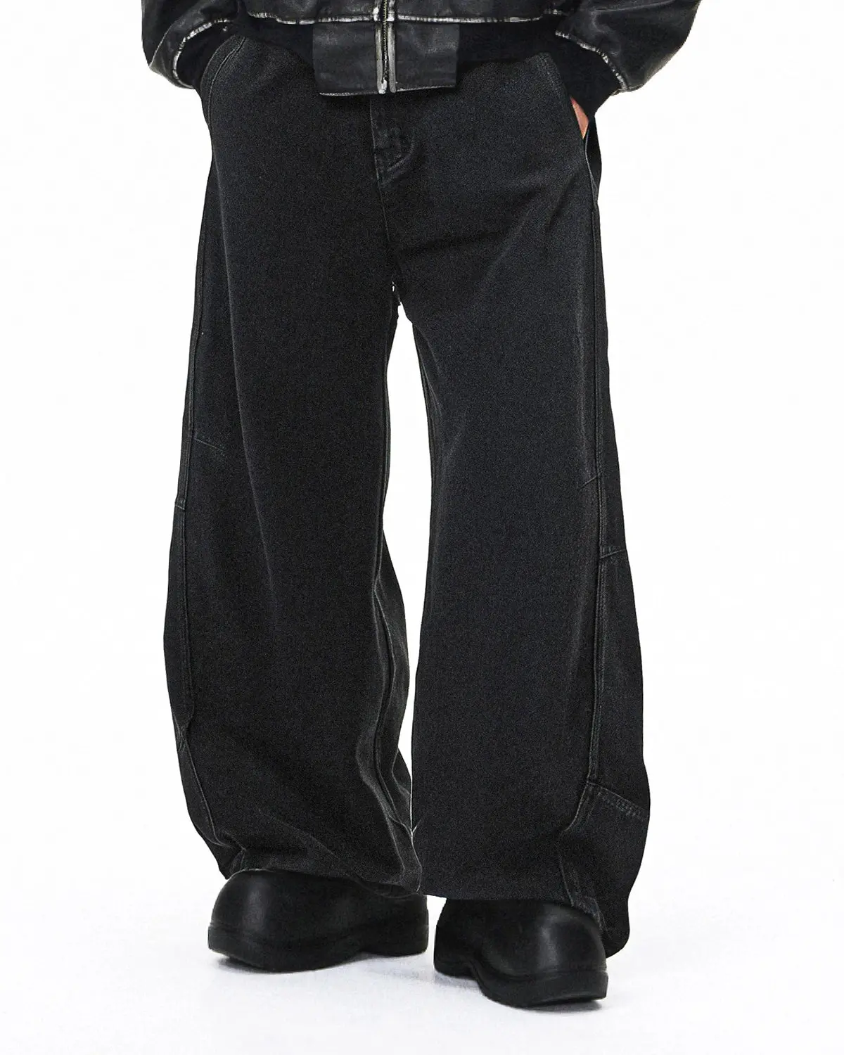 Acid Washed Black Barrel Jeans | Inflation Streetwear