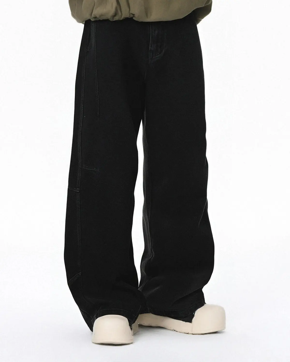 Acid Washed Black Barrel Jeans | Inflation Streetwear - Image 2