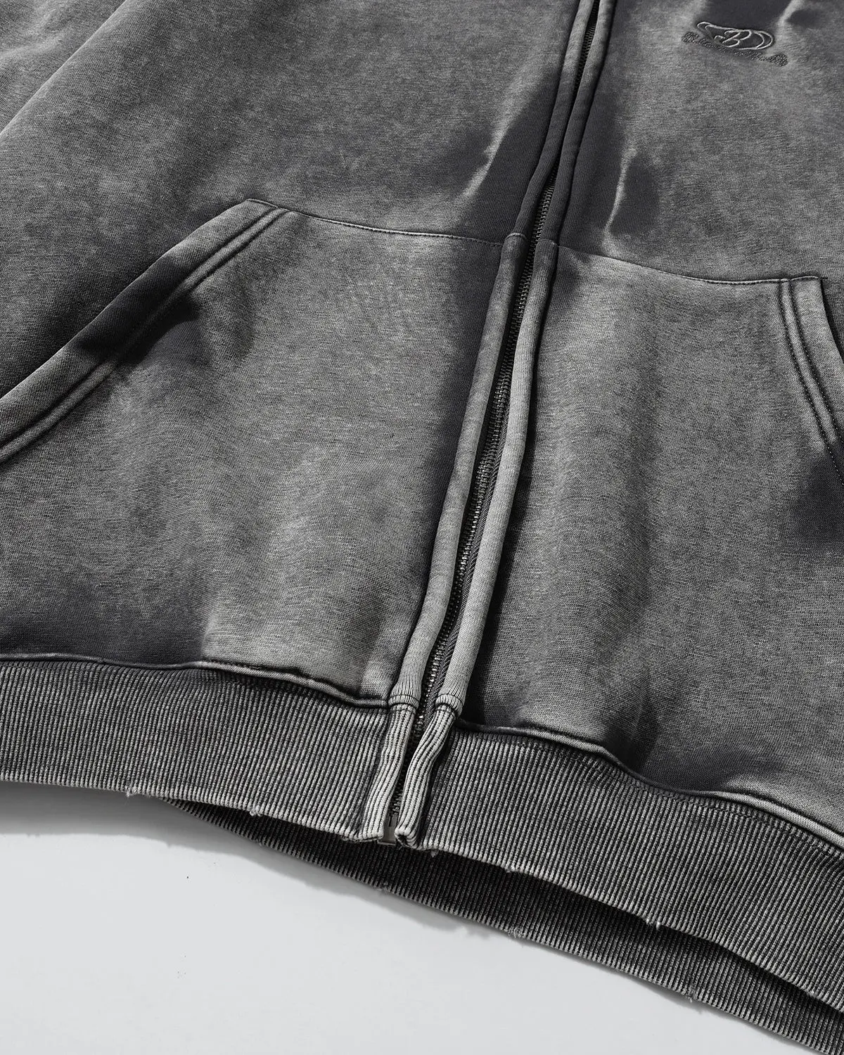 Acid Washed Embroidery Zip Up Hoodies | Inflation Streetwear - Image 10