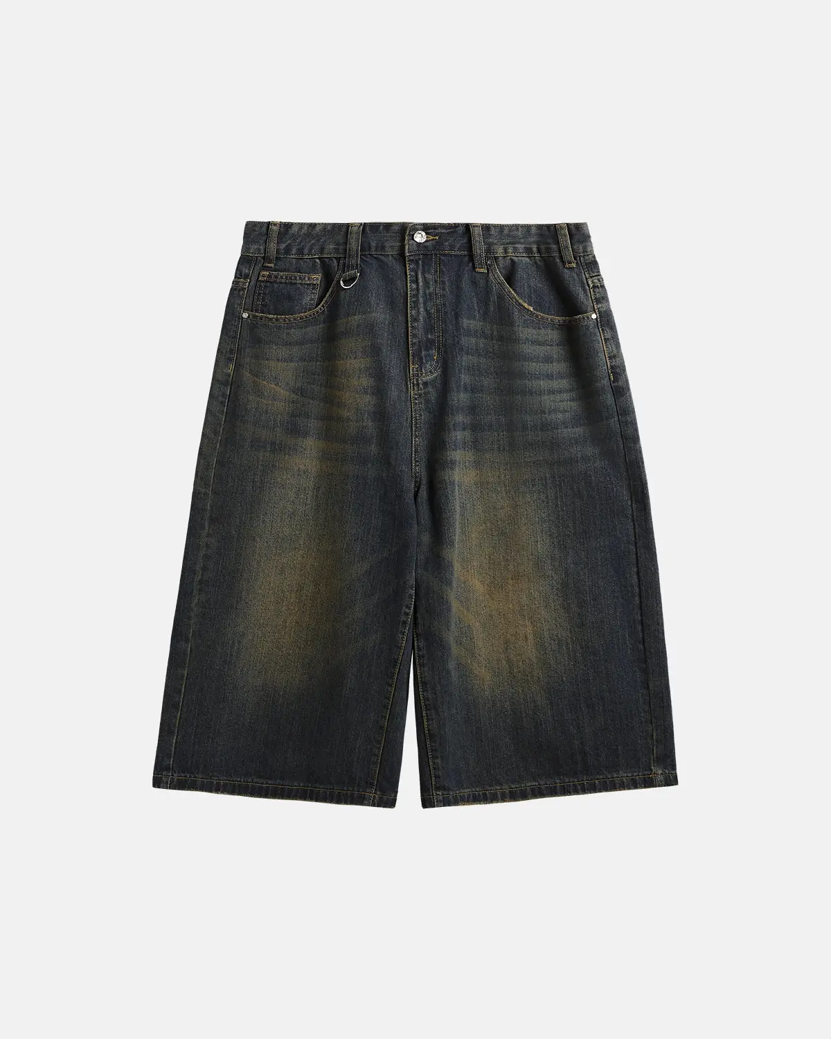 Acid Washed Longline Baggy Denim Jorts | Inflation Streetwear - Image 10