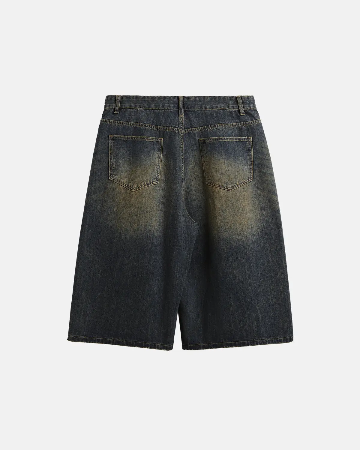Acid Washed Longline Baggy Denim Jorts | Inflation Streetwear - Image 11