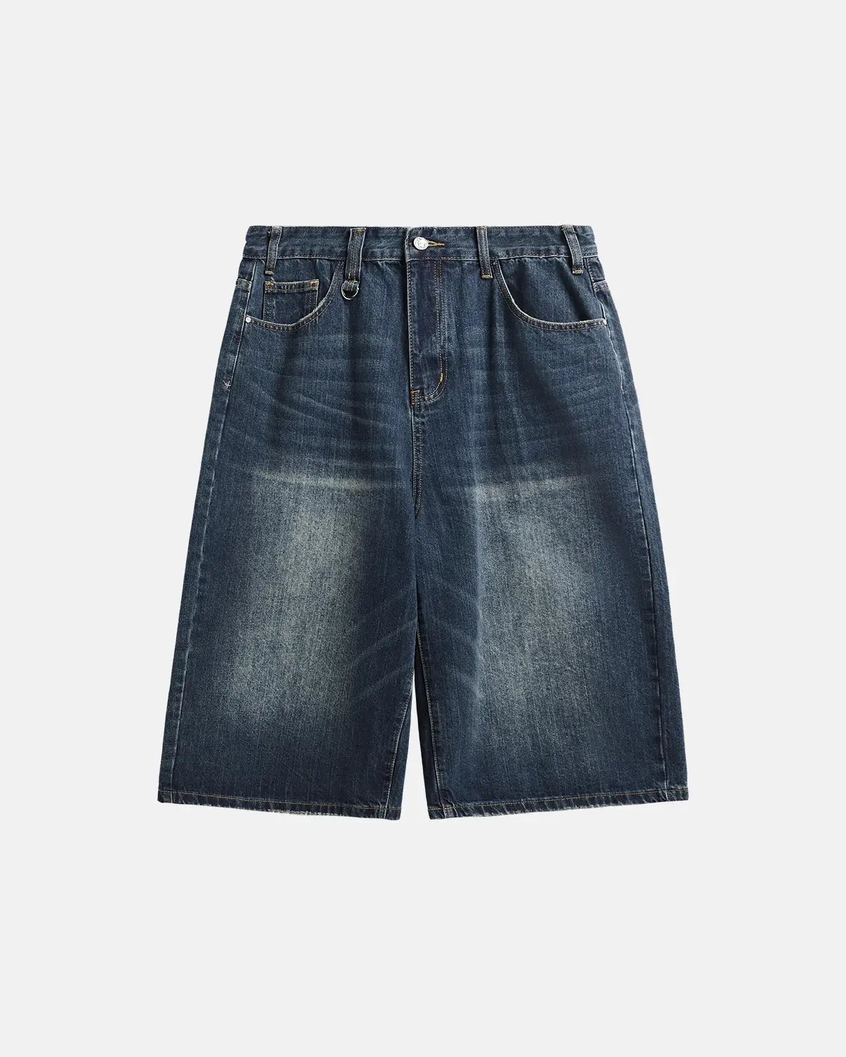 Acid Washed Longline Baggy Denim Jorts | Inflation Streetwear - Image 8