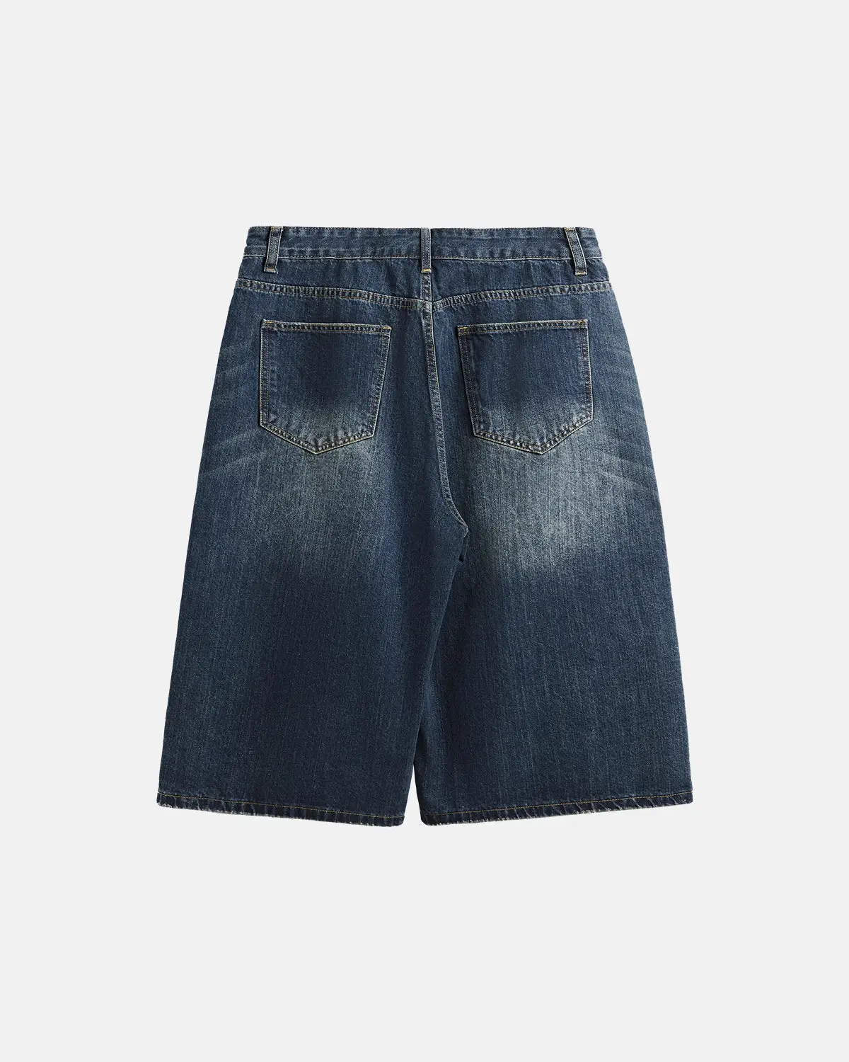 Acid Washed Longline Baggy Denim Jorts | Inflation Streetwear - Image 9
