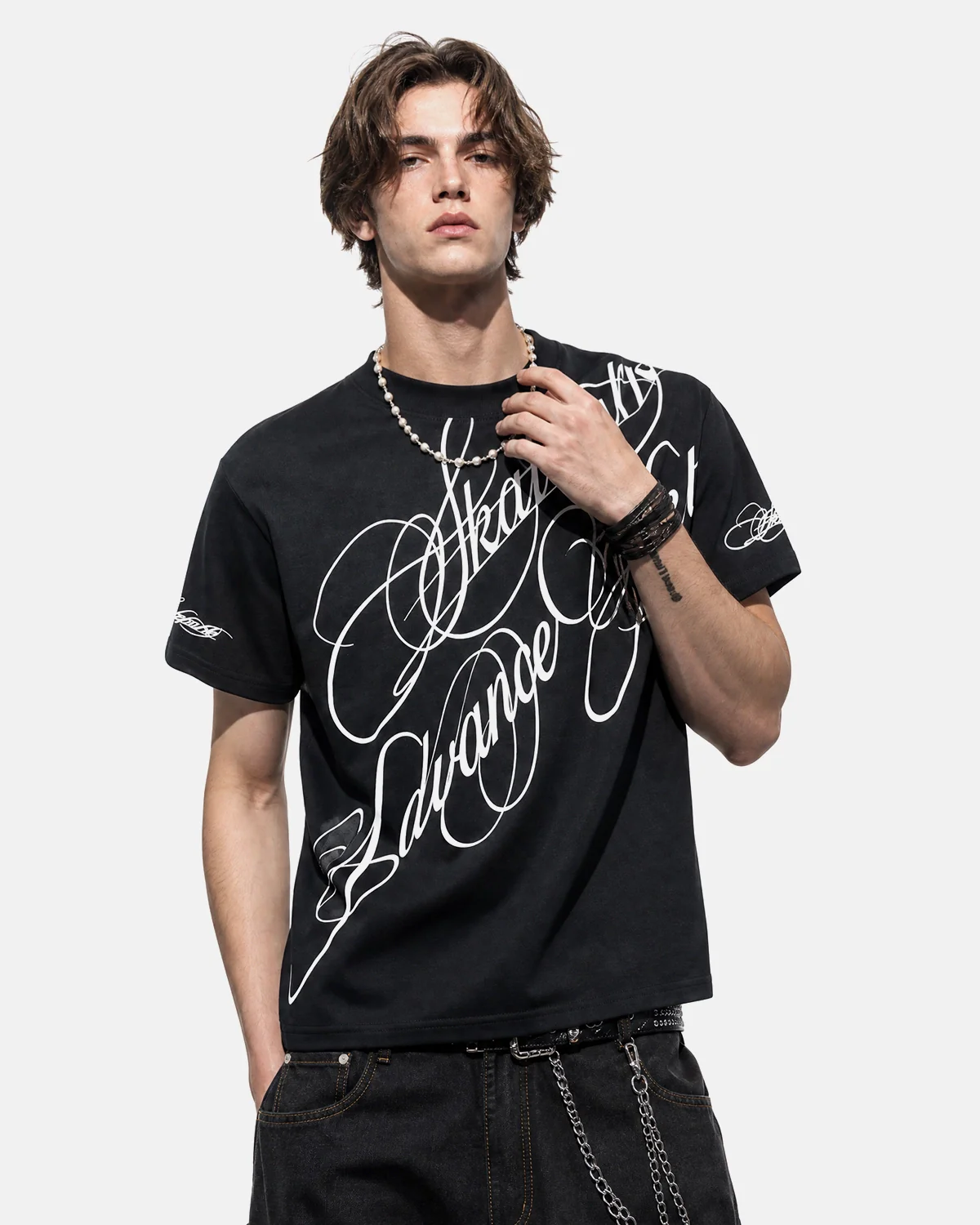 All-Over Script Graphic T-Shirt | Inflation Streetwear - Image 5