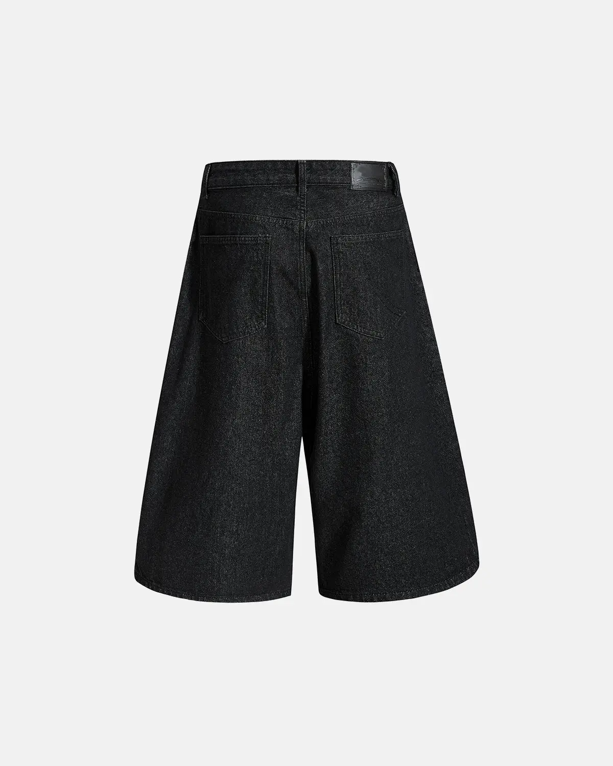 Asymmetric Button Raw Denim Jorts | Inflation Streetwear - Image 2
