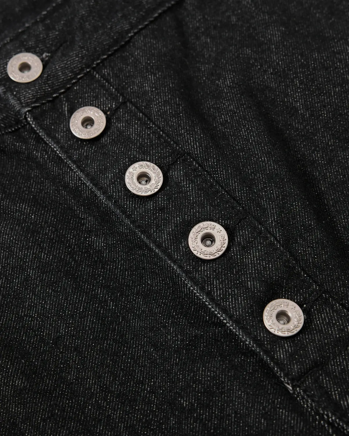 Asymmetric Button Raw Denim Jorts | Inflation Streetwear - Image 7