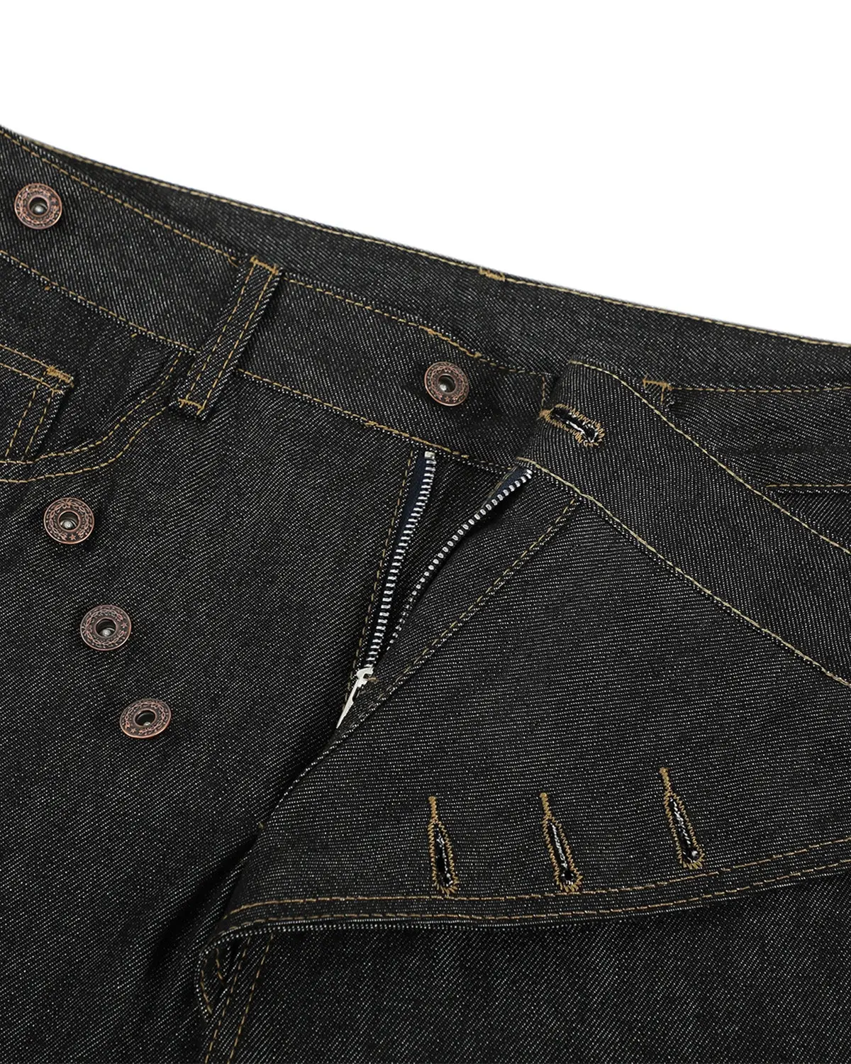 Asymmetric Buttons Bootcut Jeans | Inflation Streetwear - Image 11