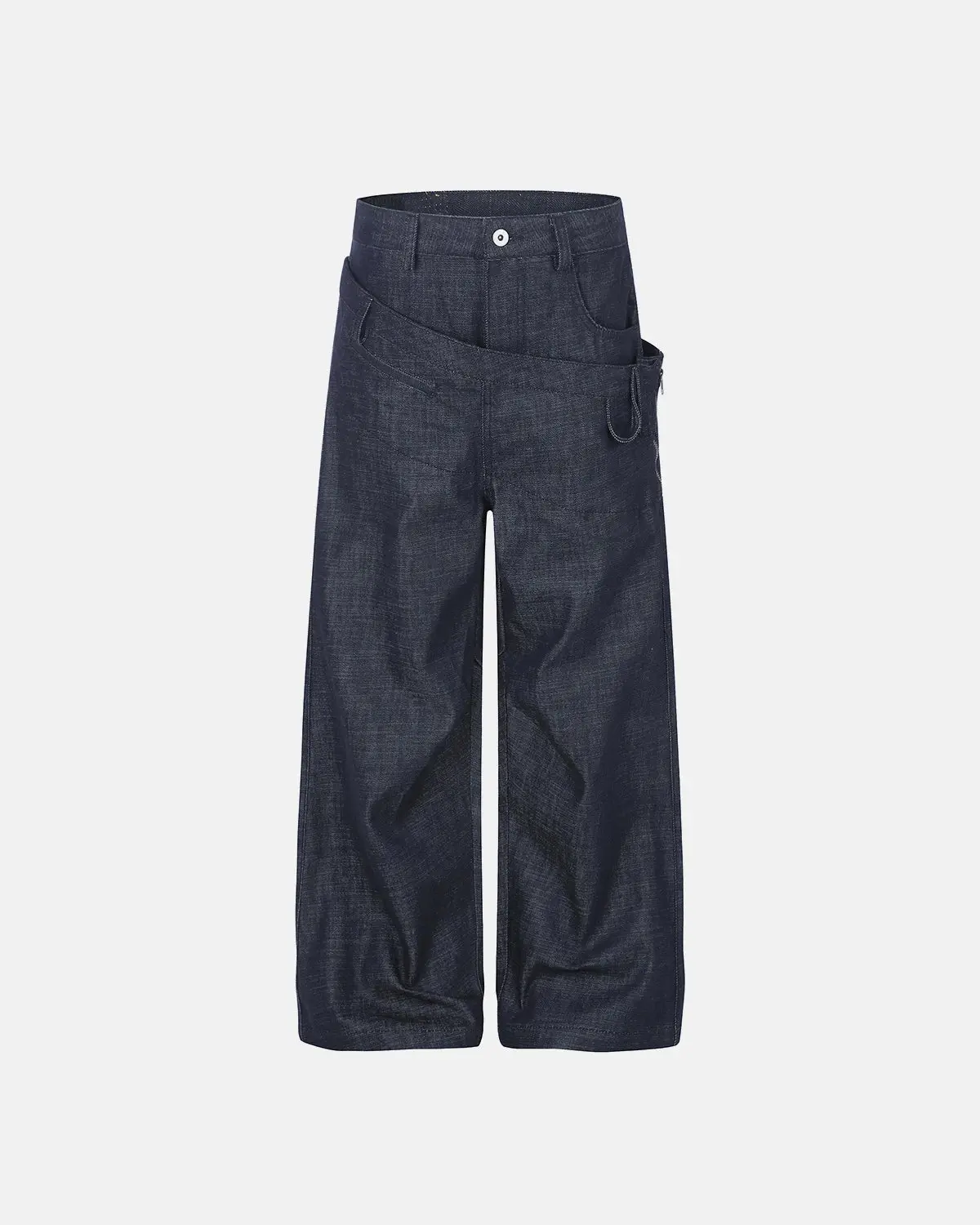 Asymmetric Wrap Waist Baggy Jeans | Inflation Streetwear