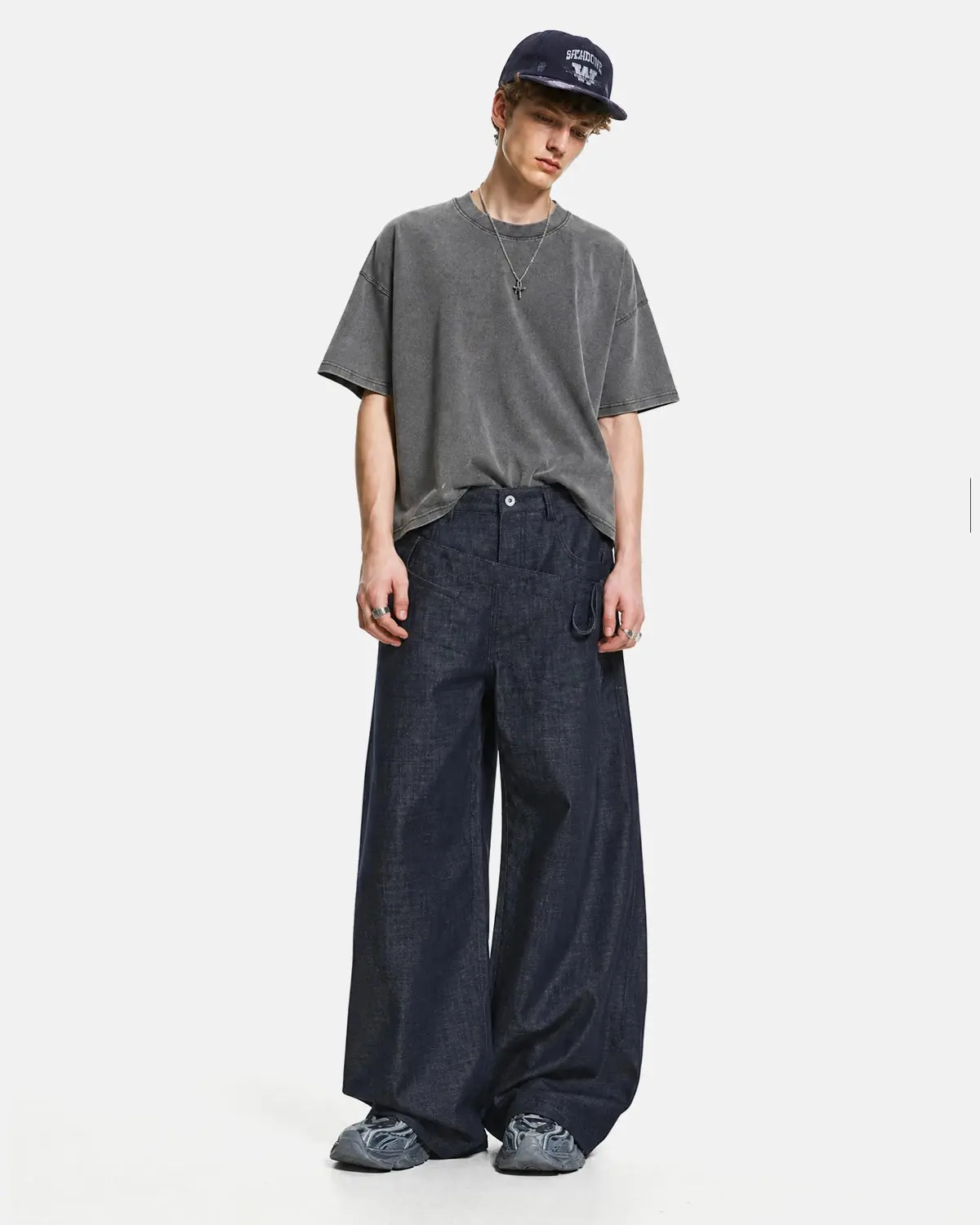 Asymmetric Wrap Waist Baggy Jeans | Inflation Streetwear - Image 4