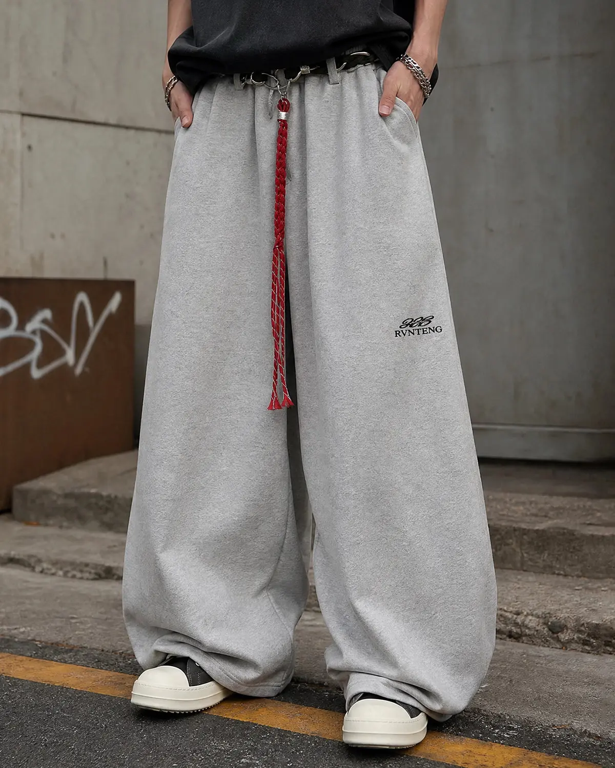 Baggy Wide Leg Sweatpants with Waistband | Inflation Streetwear - Image 2