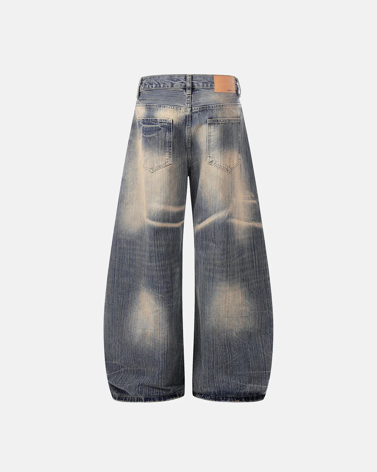 Bamboo Weave Dirty Wash Barrel Jeans | Inflation Streetwear - Image 6