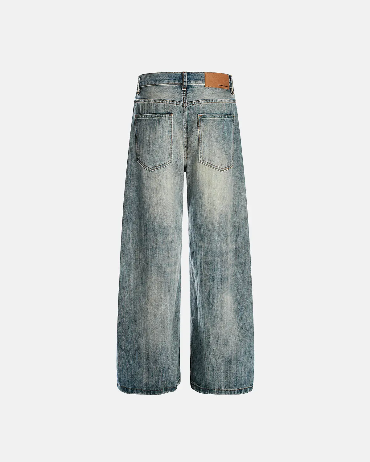 Bamboo Weave Distressed Baggy Jeans | Inflation Streetwear - Image 5