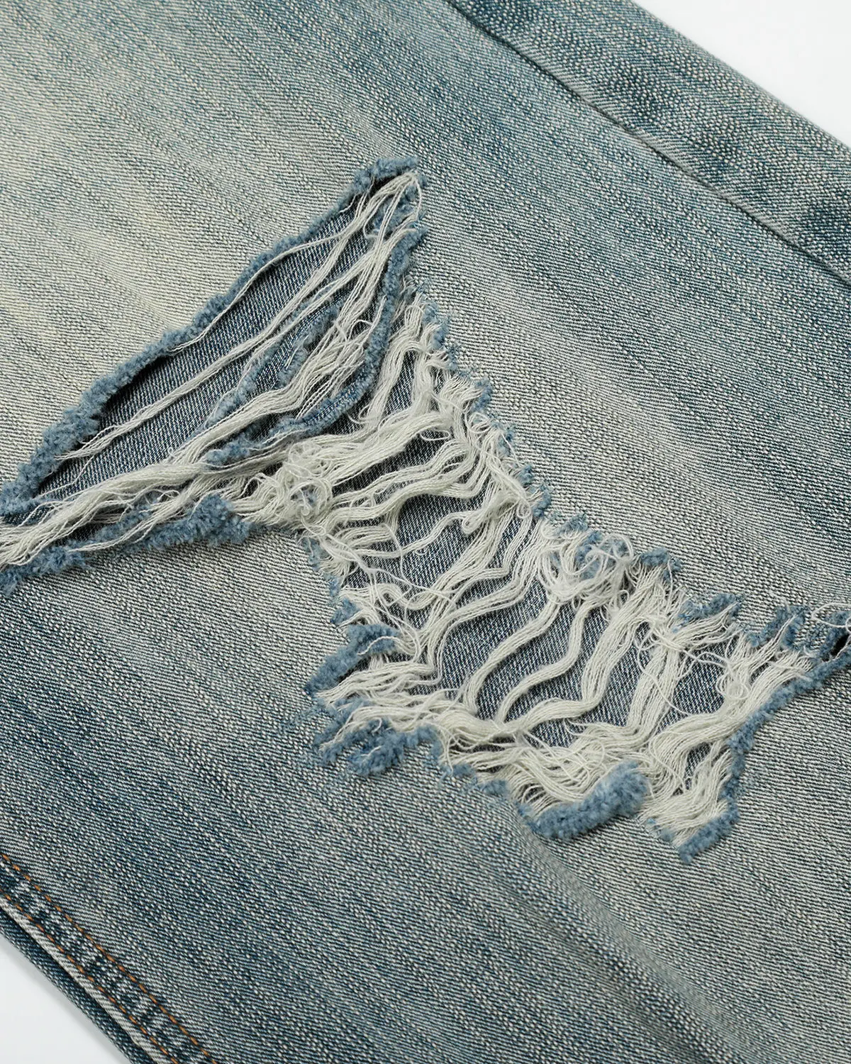Bamboo Weave Distressed Baggy Jeans | Inflation Streetwear - Image 7