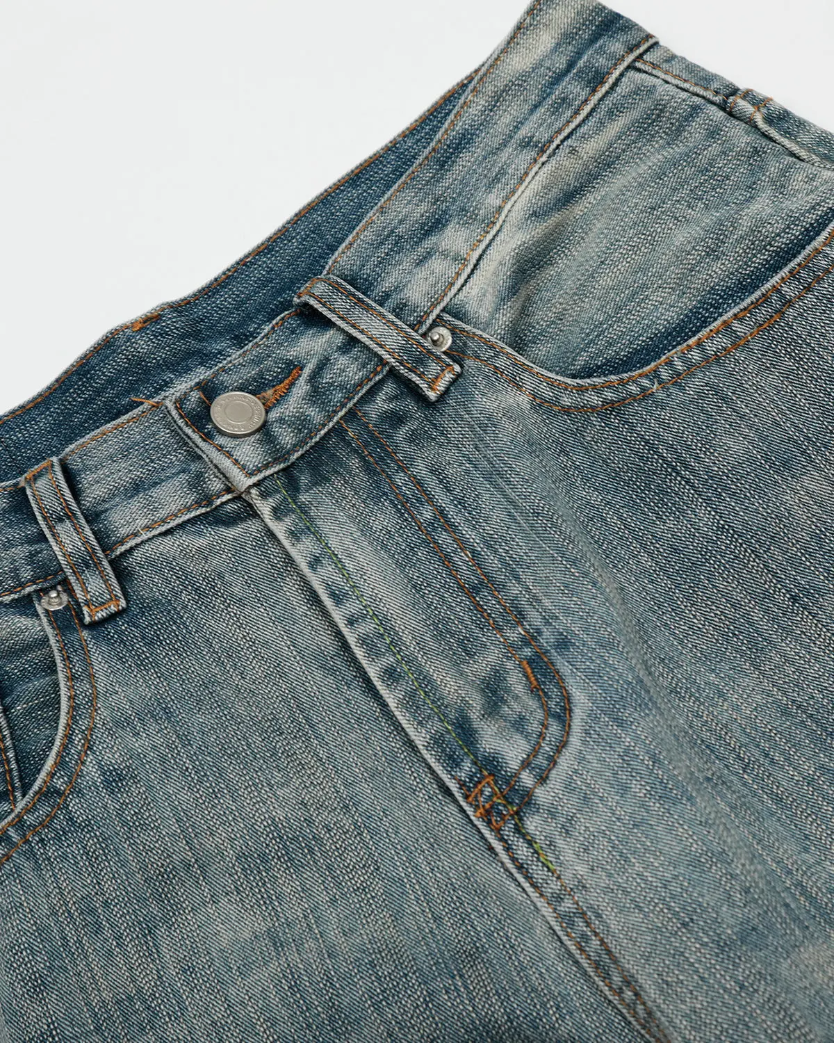 Bamboo Weave Distressed Baggy Jeans | Inflation Streetwear - Image 8