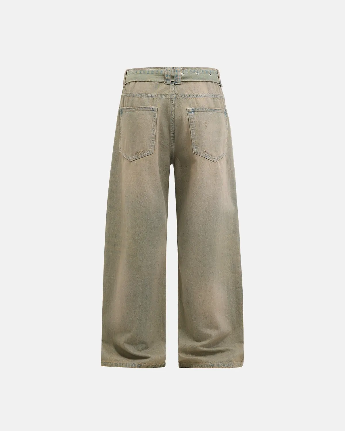 Beaded Studded Washed Baggy Jeans | INFLATION Streetwear - Image 3