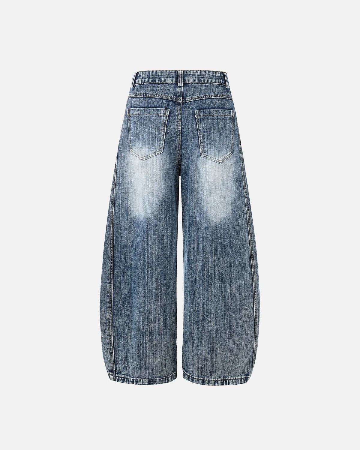 Belted Bamboo Weave Barrel Jeans | Inflation Streetwear - Image 2