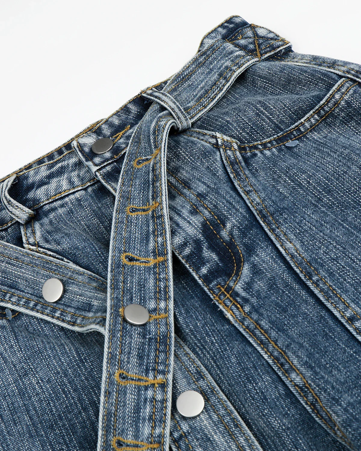 Belted Bamboo Weave Barrel Jeans | Inflation Streetwear - Image 7