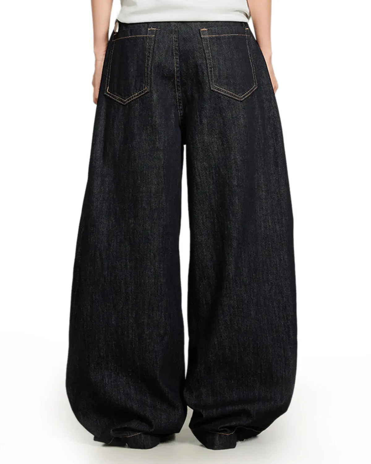 Black Buttons Up Barrel Baggy Jeans | Inflation Streetwear - Image 3