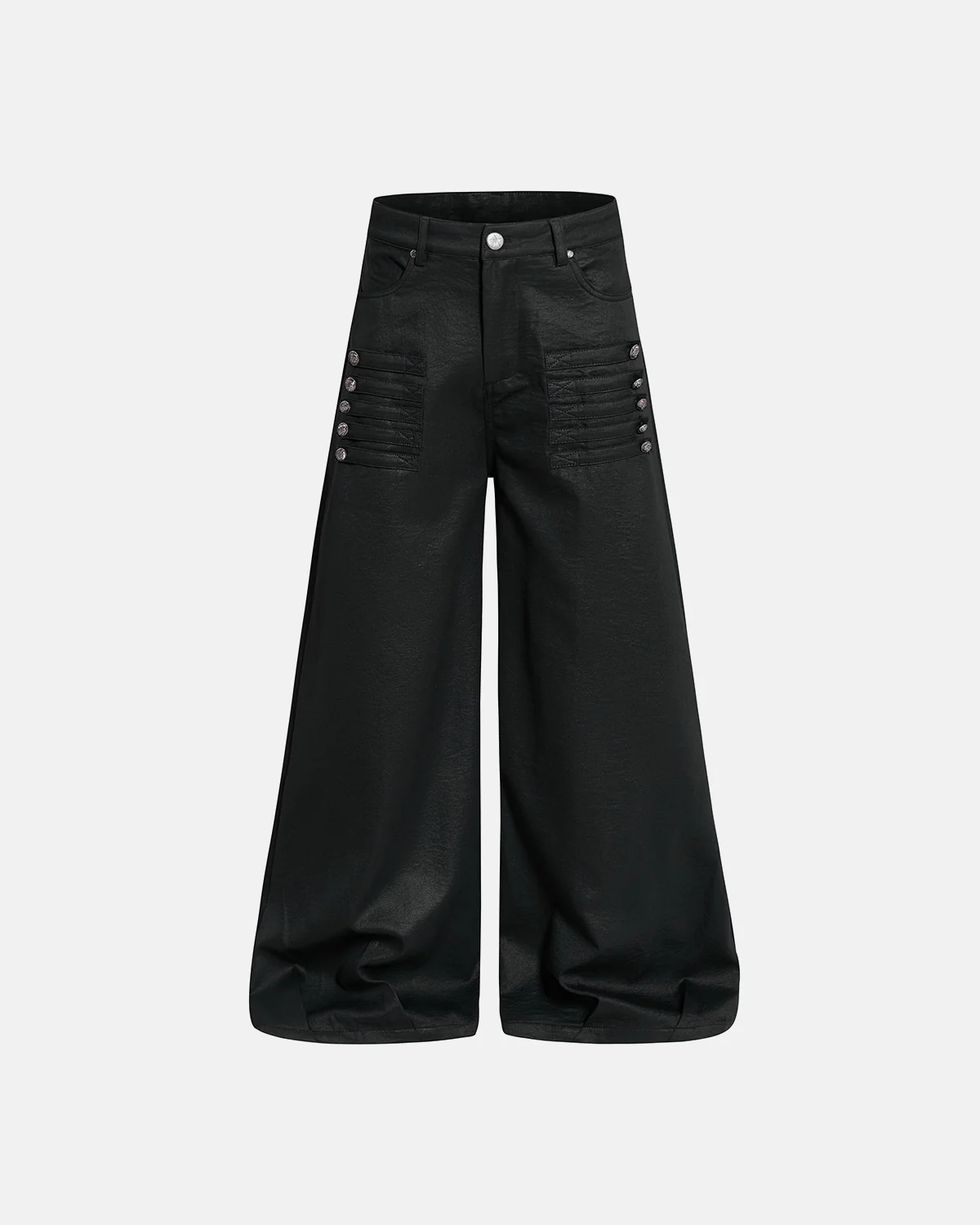 Black Graphic Wide Leg Pants | Inflation Streetwear