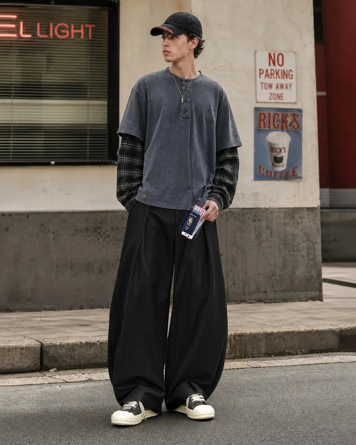 Black Striped Barrel Suit Pant | INFLATION Streetwear - Image 3