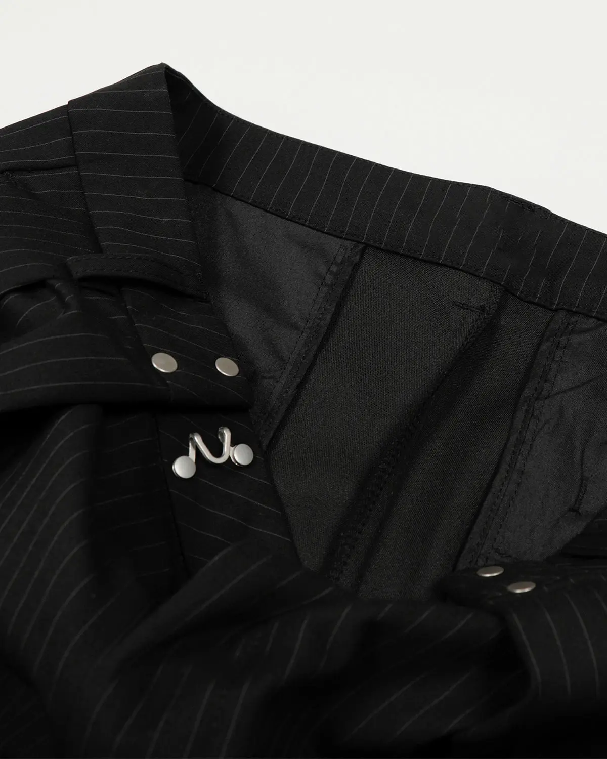 Black Striped Barrel Suit Pant | INFLATION Streetwear - Image 9