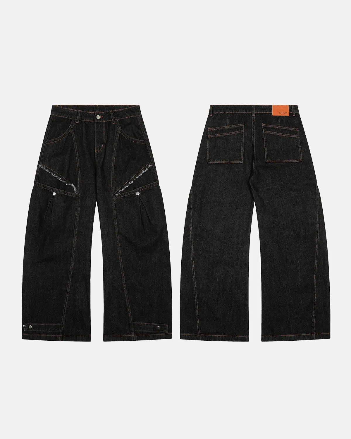 Black Super Barrel Jeans  | Inflation Streetwear - Image 3