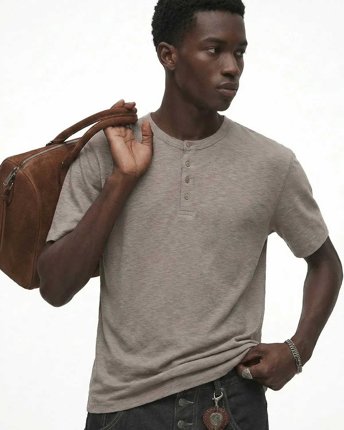 Old Money Relaxed Henley T-Shirt | Inflation Streetwear - Image 3