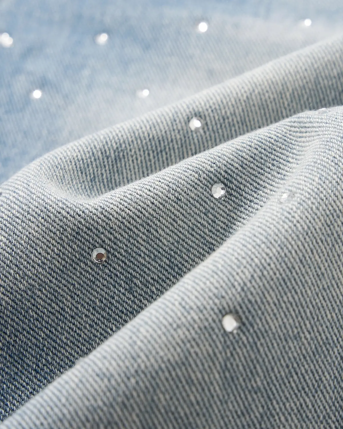 Blue Rhinestone Baggy Jeans Shorts | Inflation Streetwear - Image 8