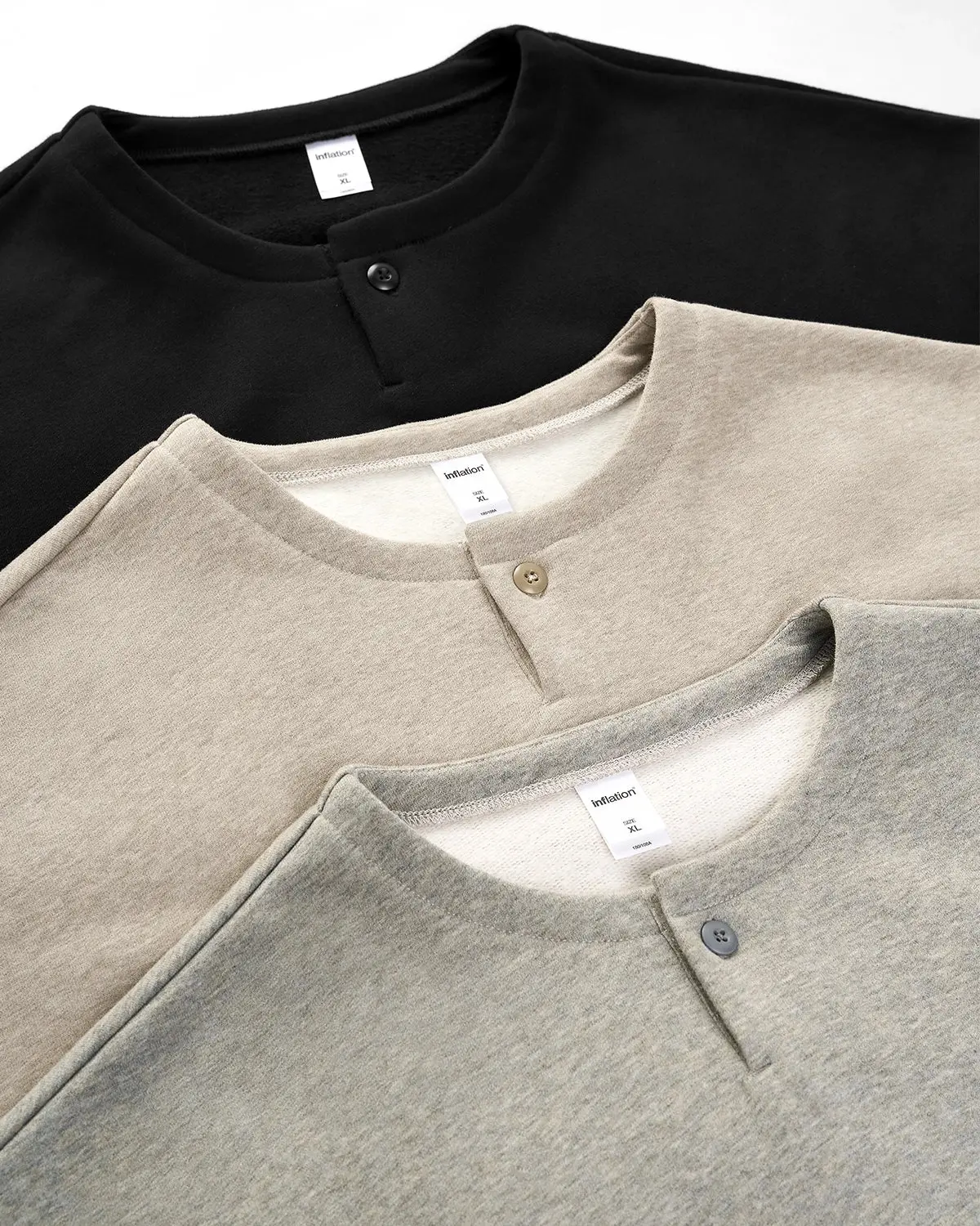Boxy Fit Henley Collar Sweatshirt | Inflation Streetwear - Image 14