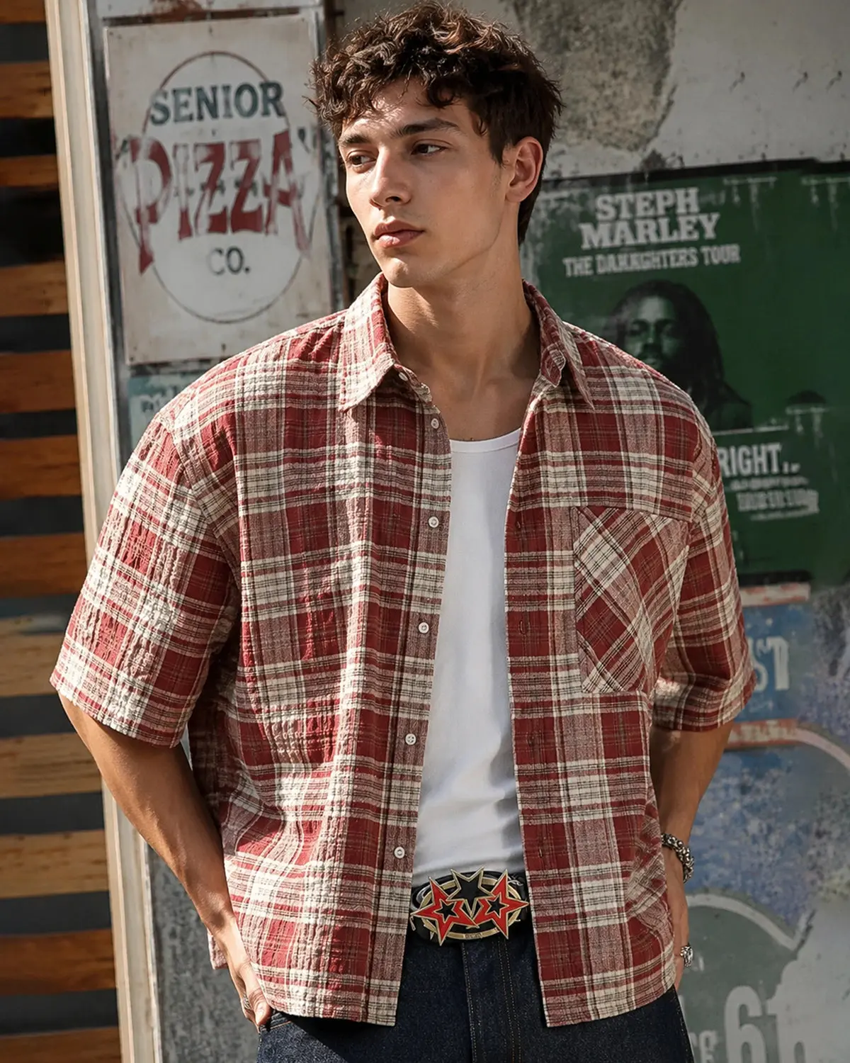 Boxy Fit Plaid Shirts | Inflation Streetwear - Image 4