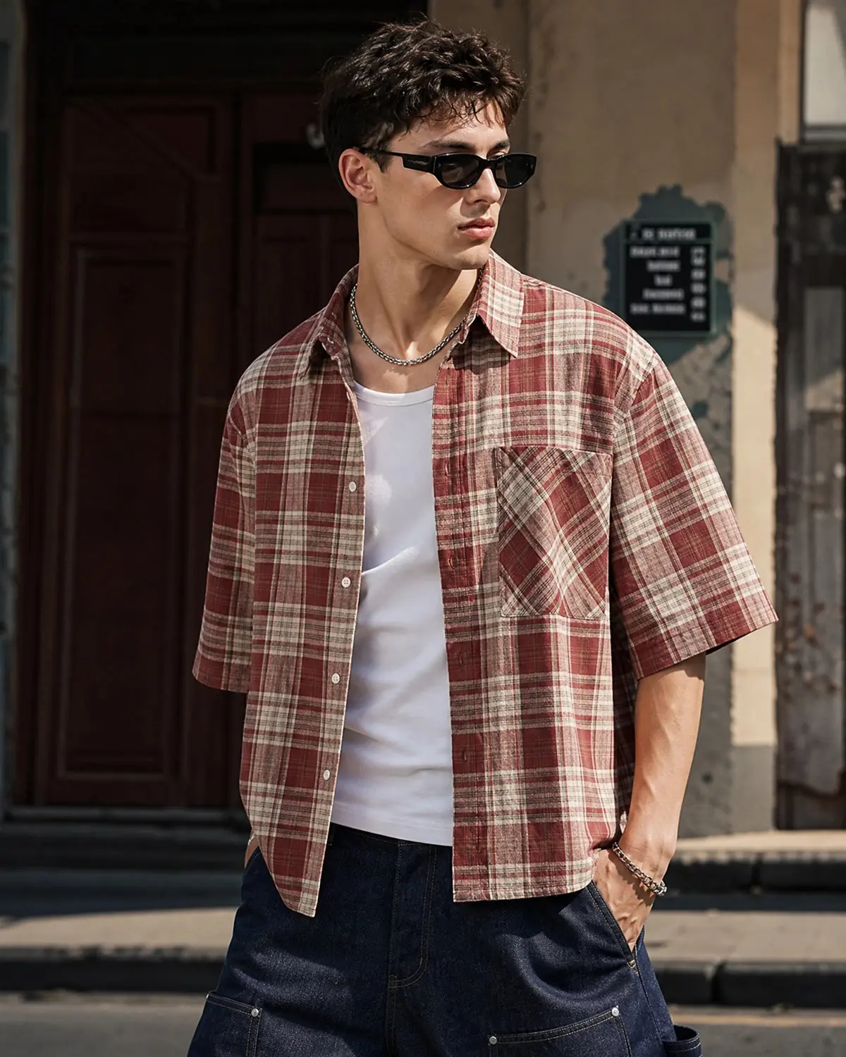 Boxy Fit Plaid Shirts | Inflation Streetwear - Image 5