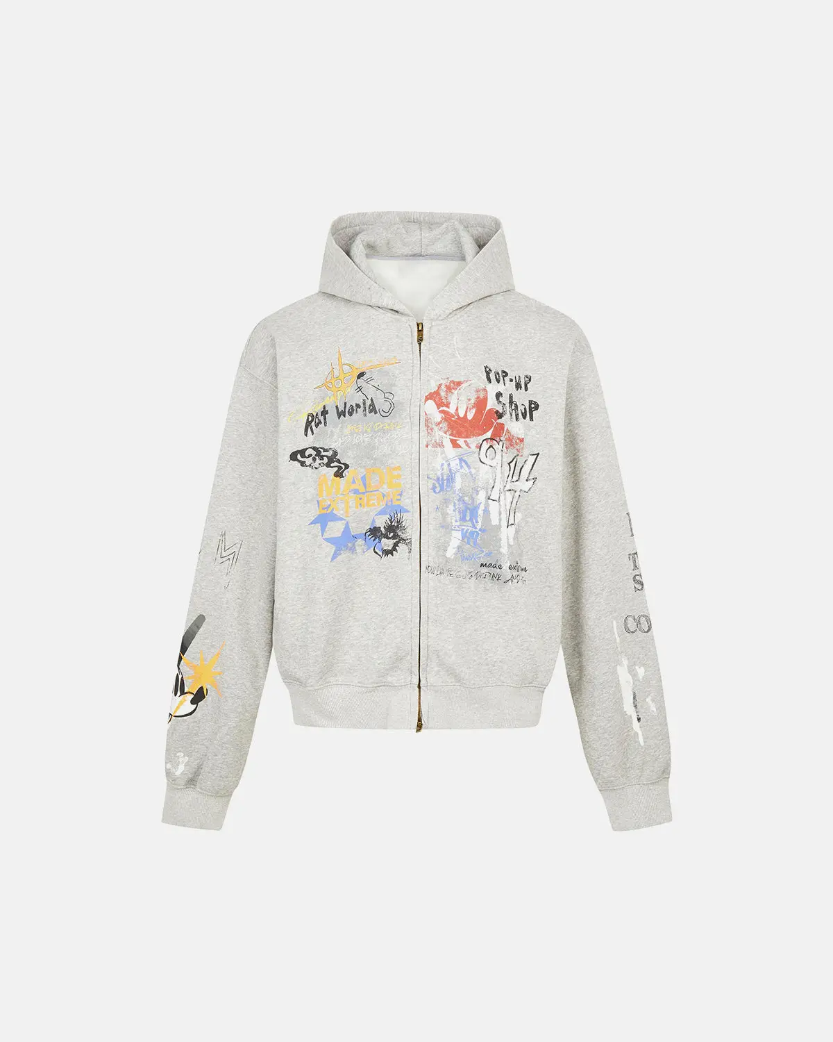 Boxy Graffiti Zip Up Hoodie | Inflation Streetwear