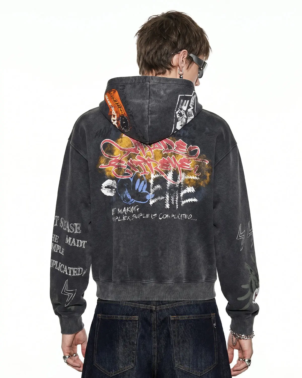 Boxy Graffiti Zip Up Hoodie | Inflation Streetwear - Image 10