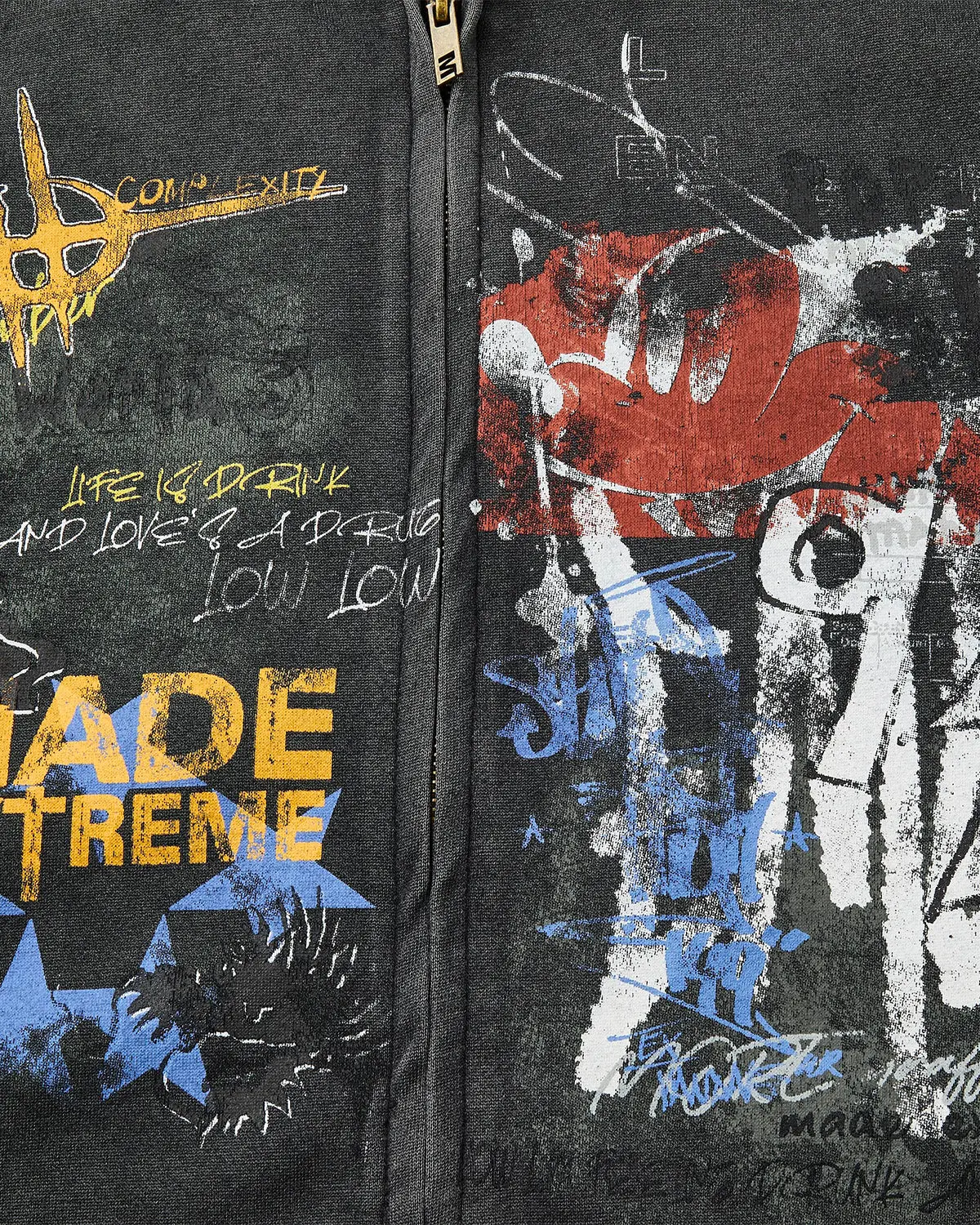 Boxy Graffiti Zip Up Hoodie | Inflation Streetwear - Image 12