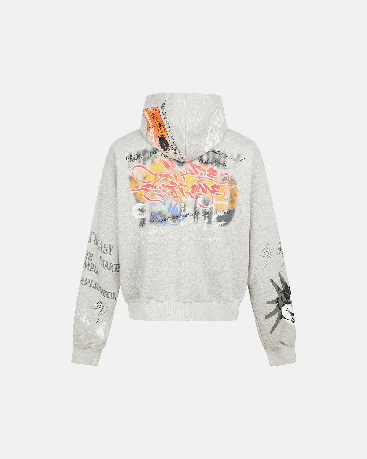 Boxy Graffiti Zip Up Hoodie | Inflation Streetwear - Image 2