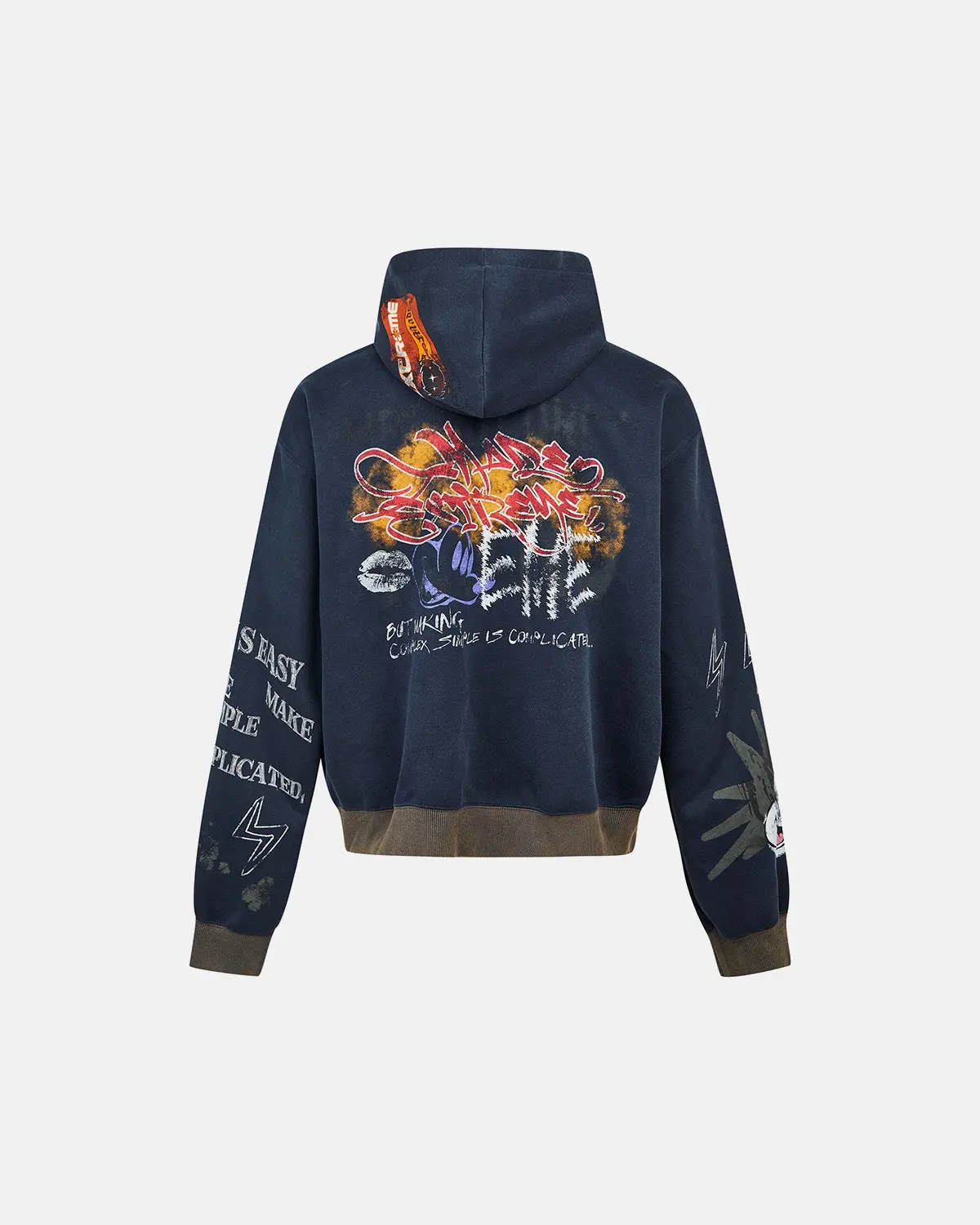 Boxy Graffiti Zip Up Hoodie | Inflation Streetwear - Image 6