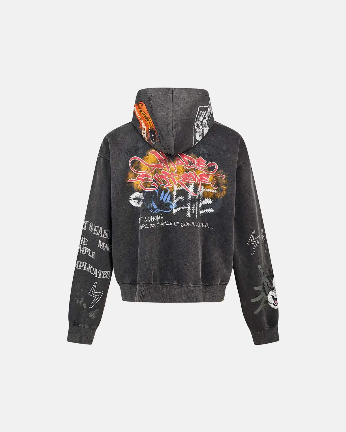 Boxy Graffiti Zip Up Hoodie | Inflation Streetwear - Image 8