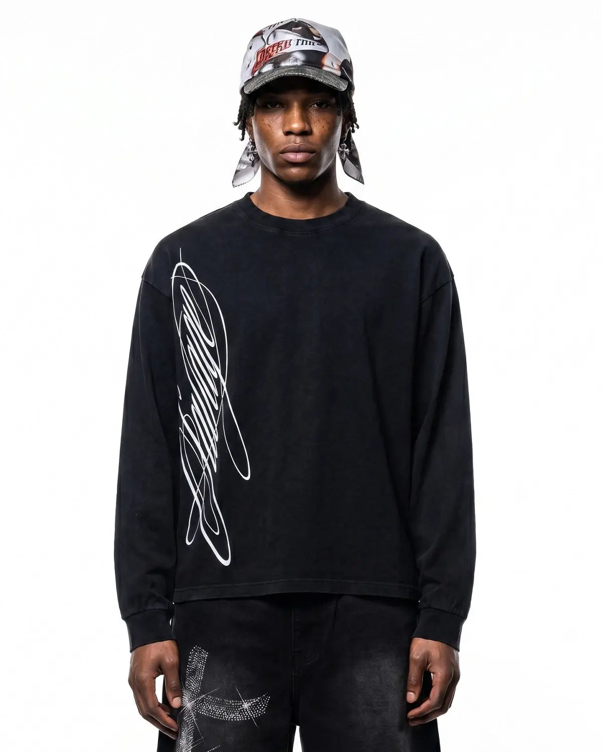 Boxy Script Graphic Washed T-Shirt | Inflation Streetwear - Image 4