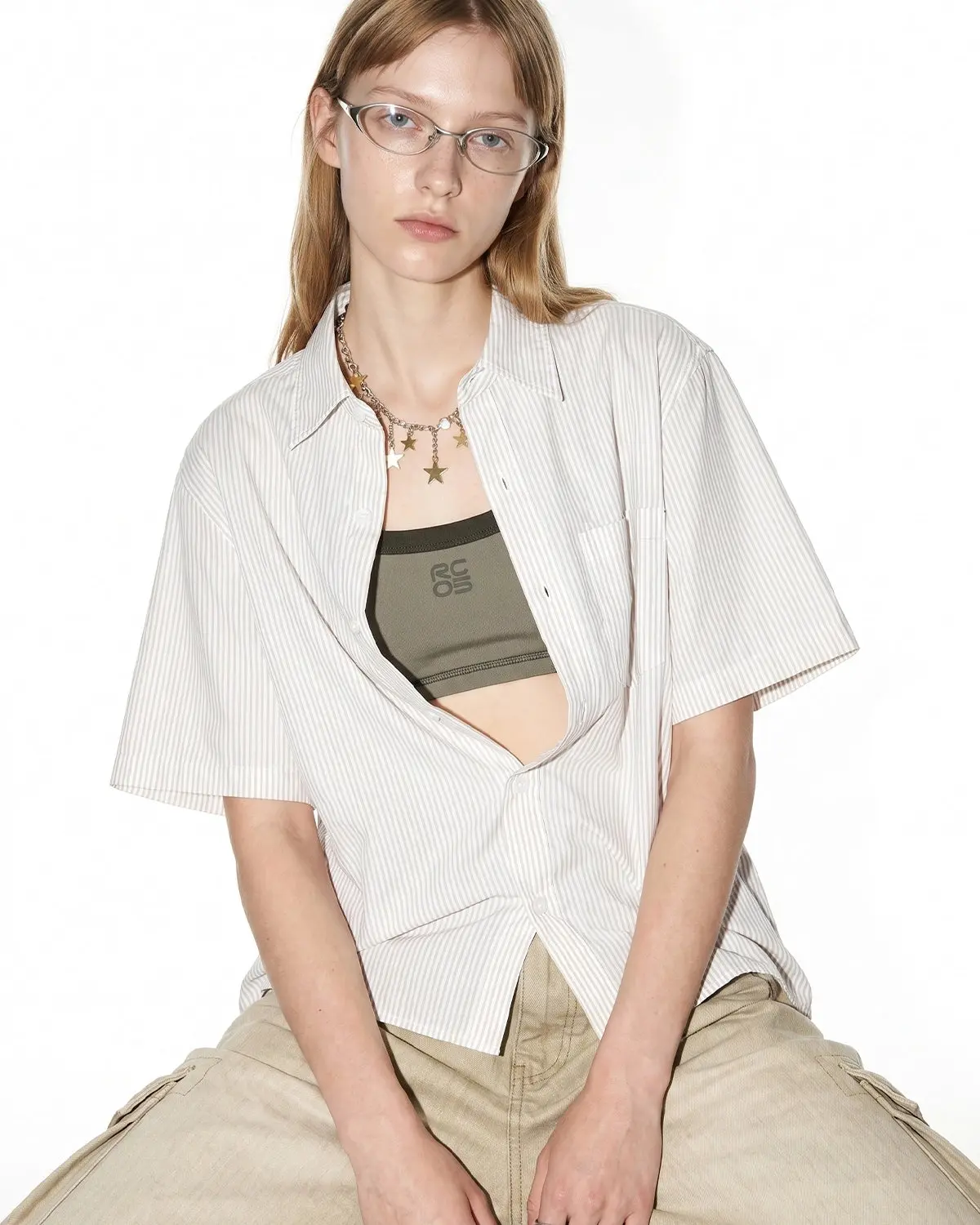 Boxy Striped Short-Sleeve Shirt | Inflation Streetwear - Image 4